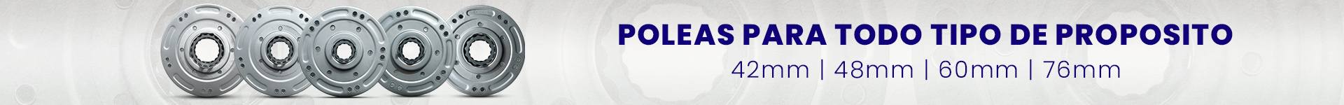 Poleas para todo tipo de tubo desde 42mm hasta 76mm Poleas de acero con rodamientos de nylon para puertas enrollables