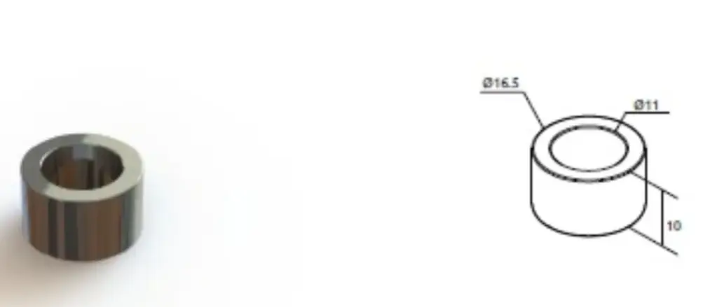 Distanciador rueda puerta seccional