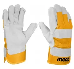 GUANTES DE CUERO DE TRABAJO - AMARILLO/GRIS