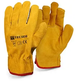 GUANTES DE CUERO DE TRABAJO CARNAZA - AMARILLO