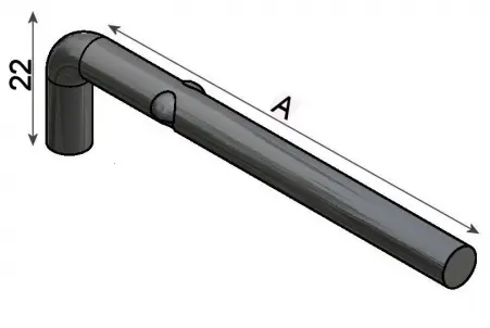 PASADOR PARA POLEAS D. 5MM - H. 3/16, NEGRO DE 4"