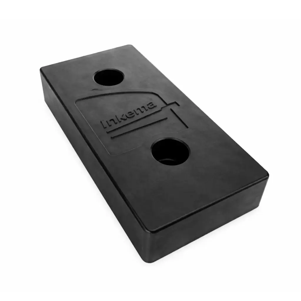 Pareja TOPE DE GOMA PARA RAMPA DE DESCARGA 500 x 250 x 90 y Chapa 10 mm Acero