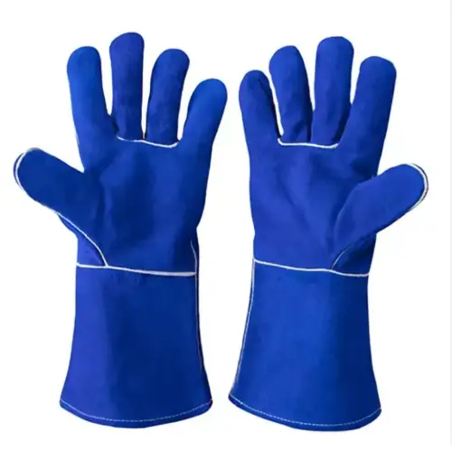GUANTES DE CUERO AZUL TRABAJO SOLDADURA y  